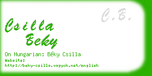 csilla beky business card