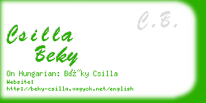 csilla beky business card